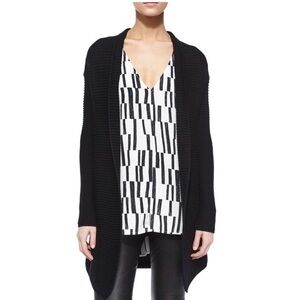 Vince Ribbed Cardigan Black Medium